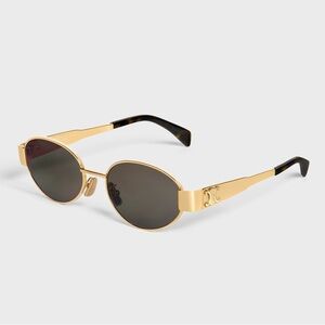 Triomphe Metal Sunglasses in Gold and Brown